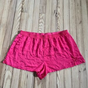 Victoria's Secret PINK Hot Pink Lyocell Pajama flowy Boxer Shorts Lace Heart XXL